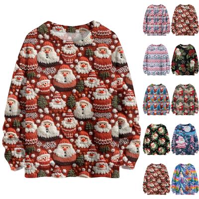 Christmas Sweatshirts For Women Knit Sweater Cute Shirt Fall Crewneck Pullover Tops
