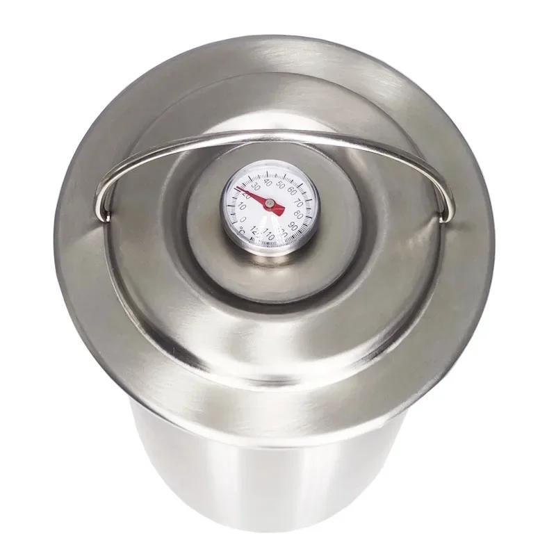 304 Stainless Steel Ham Press, Steaming and Braised Meat Barrel with Built-in Thermometer,meat and Poultry Kitchen Cooking Tools