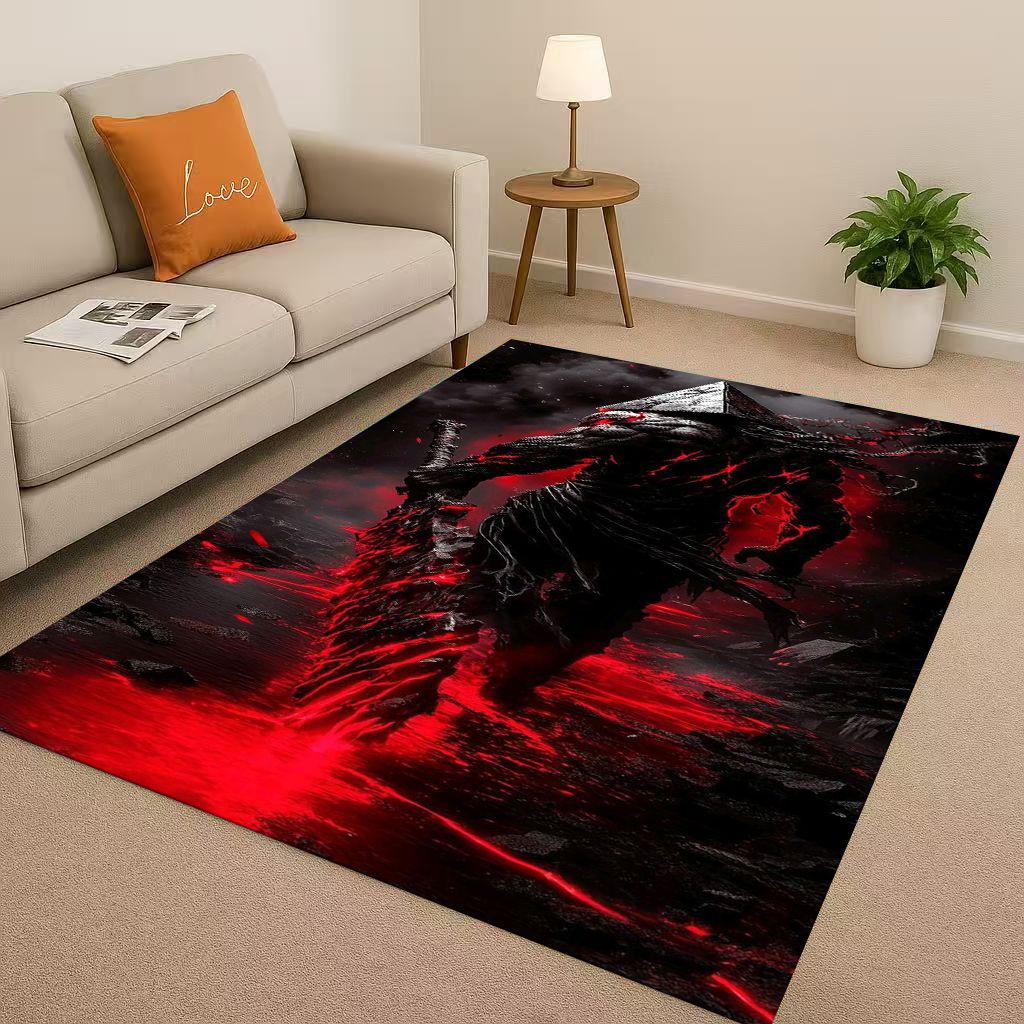 Retro Game Silent Hill Pyramid Head Horror Movie Living Room Non-Slip Area Rug Carpet for Bedroom Playroom Sofa,Home Doormat