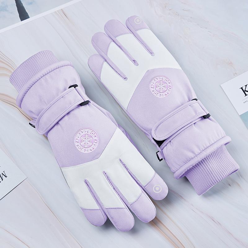 Lyžařské rukavice - Pánské a dámské dotykové, teplé, zesílený fleece, větruodolné, vodoodpudivé, protiskluzové cyklistické a sněhové rukavice.