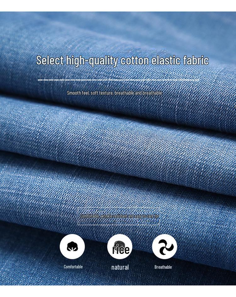 Herren Trendige Straight Stretch Jeans mit mittlerer Bundhöhe - Jugendlicher & Mittelalterlicher Stil