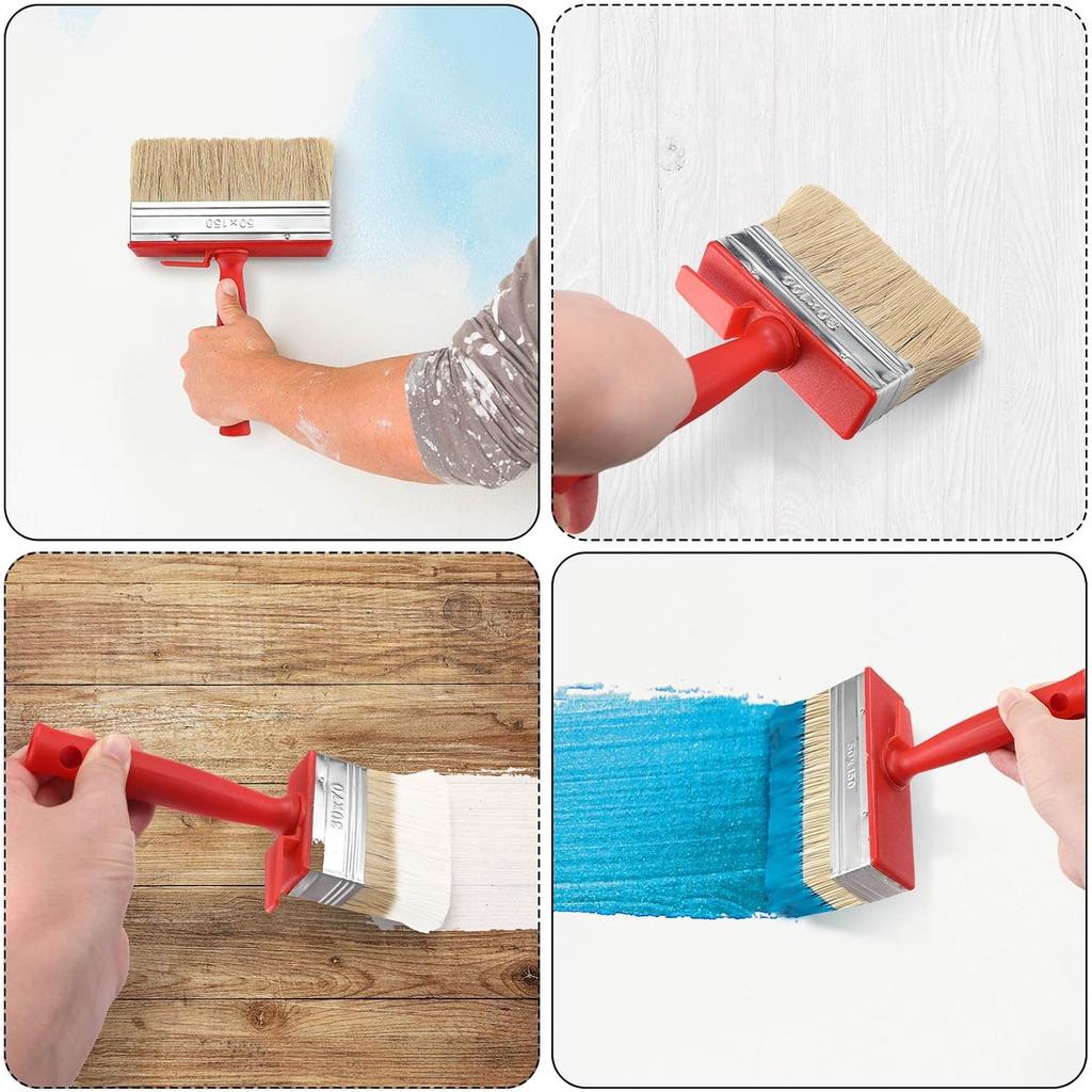 3 Piezas Brochas de Pintar y Sellador para Madera Cepillo Resistente Brochas de Pintar para Paredes Aplicador para Pintar Teñir Cubierta Valla,