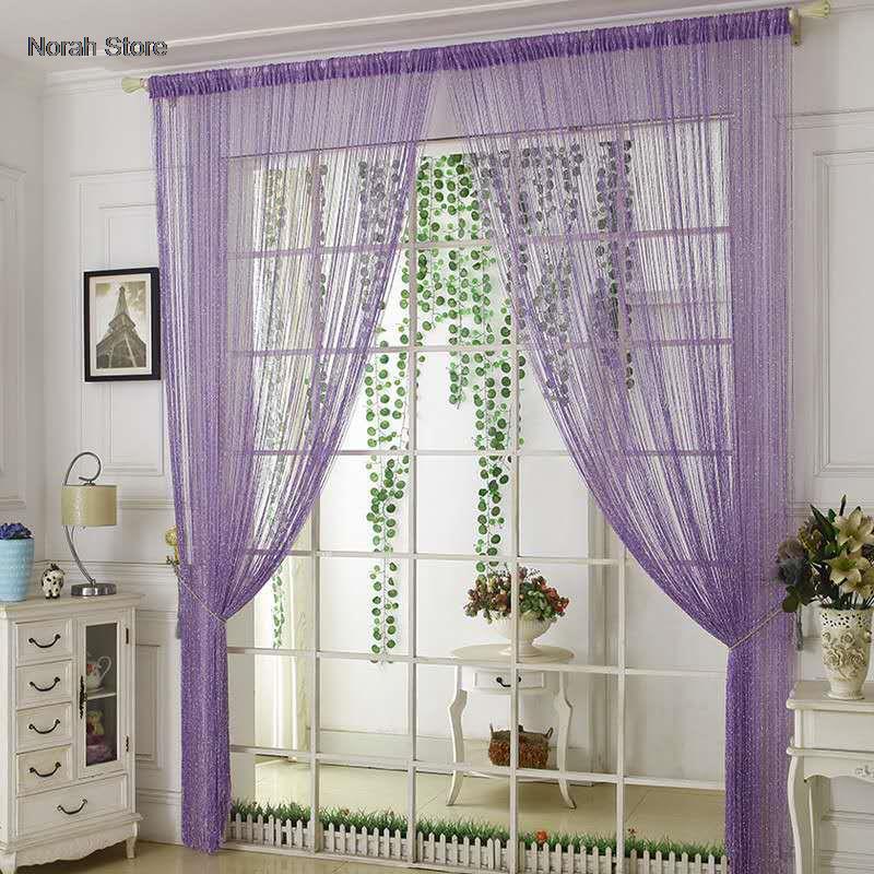 Cheaper Shiny Tassel Silver Line String Curtain 100x200cm Fashion Valance For Living Room Divider Wedding hotel Home Decoration