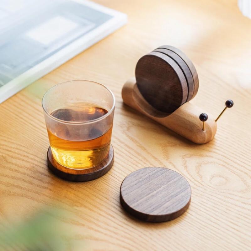 Black Walnut Wooden Snail Coaster