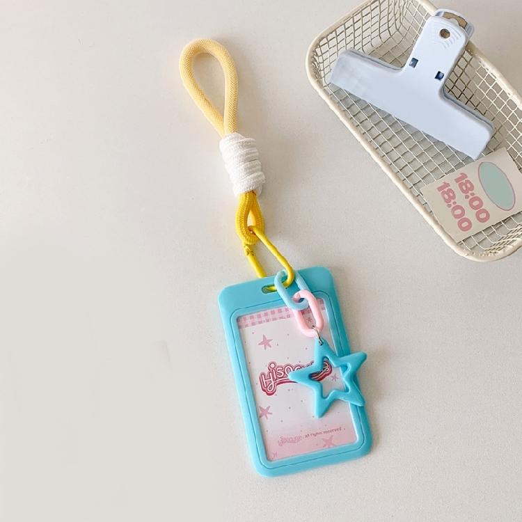 Lovely Kpops Photocard Holder with Keychain,Star Photo Card Sleeve ID Bank Credit Card Holder Protector Gifts for Womens