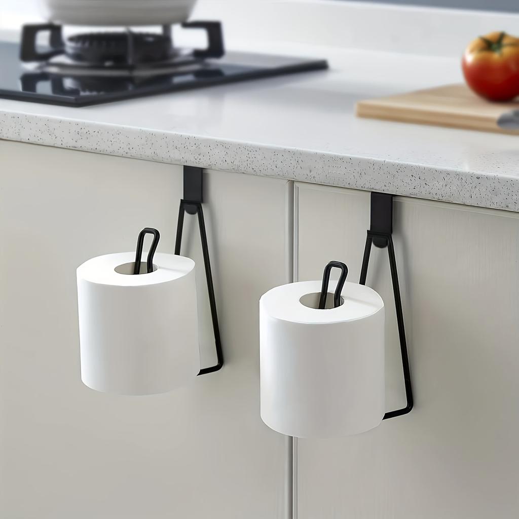 Non Drilling Wall Mounted Bathroom Toilet Paper Holder, Kitchen Tissue Holder Bathroom Storage Rack Space Saving Bracket Bathroom Accessories