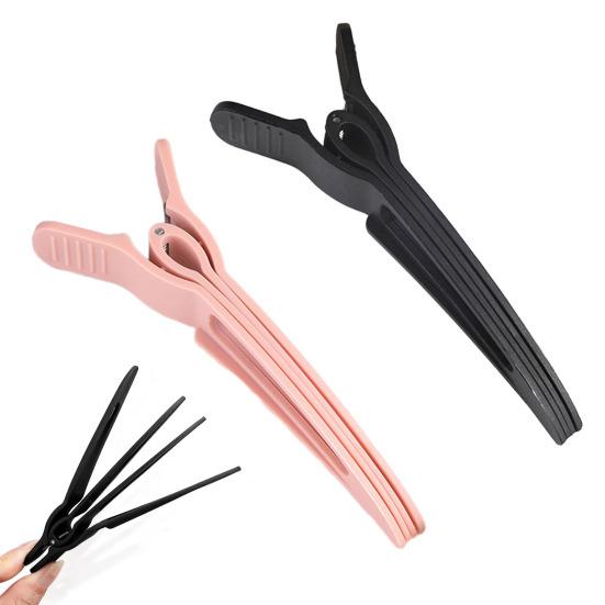 Yousheng 2/4 Pcs Pince à Frange Sans Marque Cheveux Surface Courbe Dents à Forte Adhérence Pince Volumatrice Cheveux Plats Opération à Une Main Épingle à Cheveux