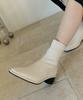 Moodnight Ronin Leather Stretch Ankle Boots - 2 Colors 5Cm Soft Spandex Ankle Boots