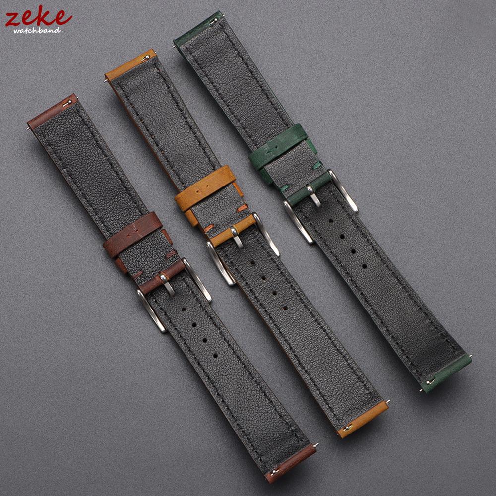 Quick Release Vintage Retro Genuine Leather Watch Band 18mm 20mm 22mm 19mm 21mm 24mm Crazy Horse Men Women Straps Watch Bracelet