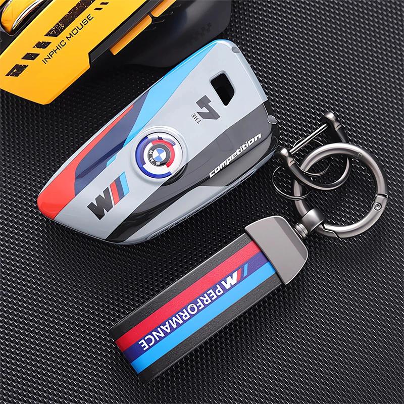 BAGH3 Car Sticker ABS Carbon Fiber Car Key Case Cover Shell For BMW 1 3 5 7 Series X1 X3 X4 X5 X6 G20 G30 F15 F16 G01 G02 G05 F10 F20 pklg3