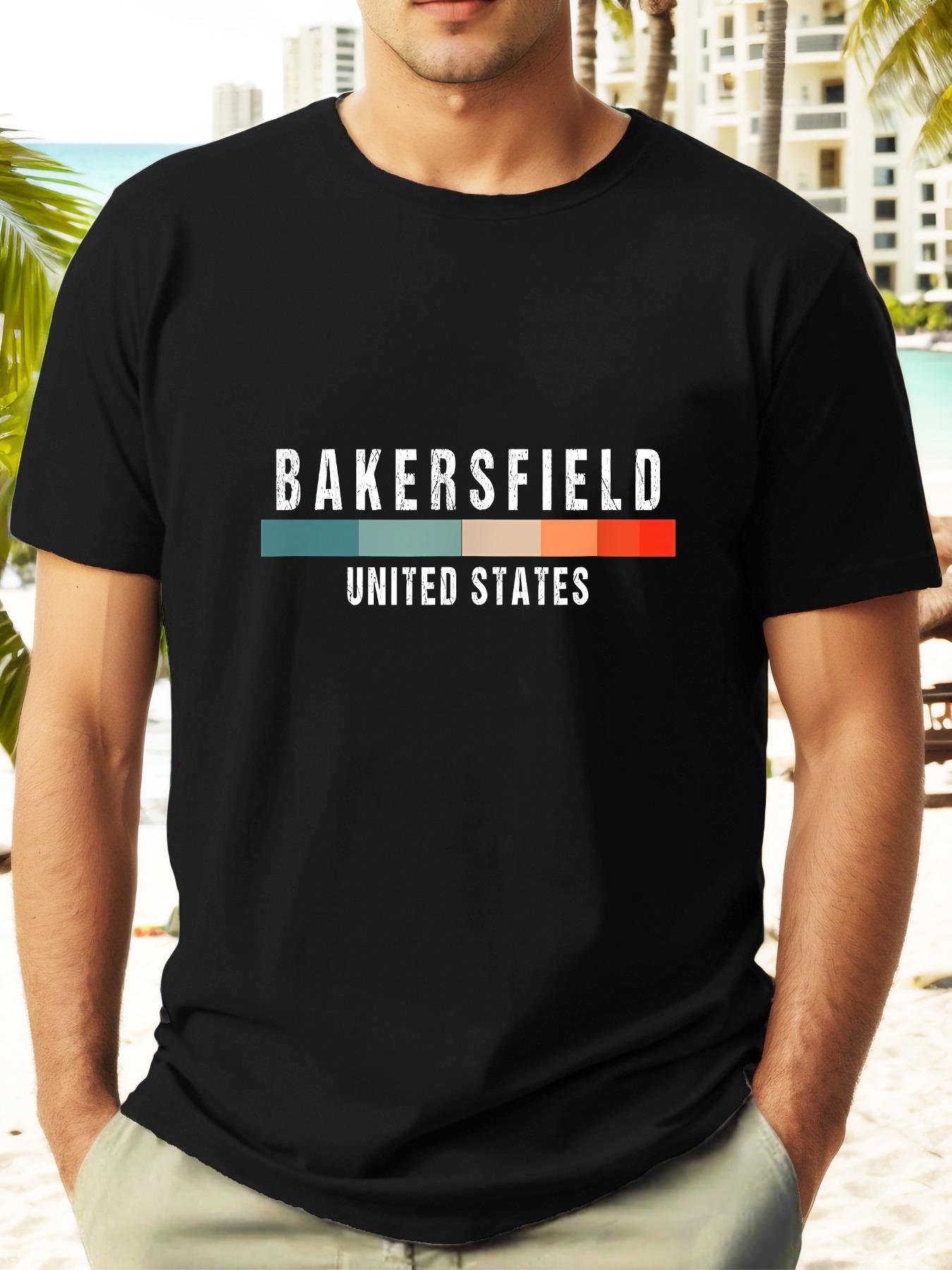 

Bakersfield Graphic T-shirt - Casual Cotton Short Sleeve Tee with Bold Bakersfield Lettering XXXL