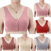 Women's Underwear Without Steel Ring, Front Opening Thread Cotton Large Size Bra