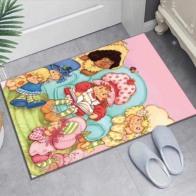 1pc Strawberry Princess4 Design Area Rug - Non-Slip, Soft & Cozy Floor Mat for Living Room, Bedroom, Office - Indoor/Outdoor Decorative Carpet
