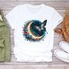 (Asian Size)  Print Lady T Shirt Lovely Watercolor Butterfly Trend Fashion Women Clothing Casual Top Short Sleeve Tee Female Graphic T-shirts