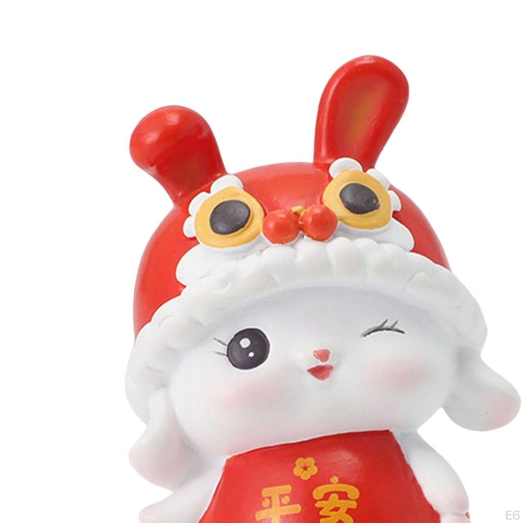 Bunny Sculpture Decoration Desk Tabletop Resin Crafts Homes Spring Festive Chinese Animal Statues
