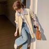 Damen Colorblock Stepp-Trenchcoat - Frühling/Herbst Koreanischer Stil, Mittellange Freizeitmodejacke