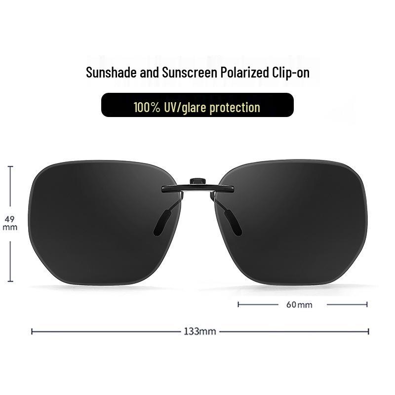 Occhiali da Sole Polarizzati Clip-On Ribaltabili da Uomo - Protezione UV per la Guida Giorno/Notte
