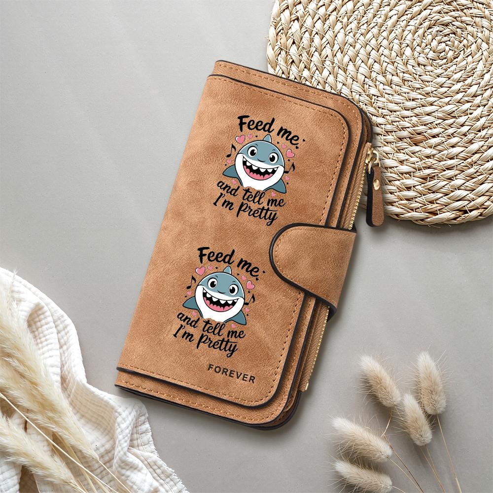 Cute Cartoon Shark Print Long Wallet
