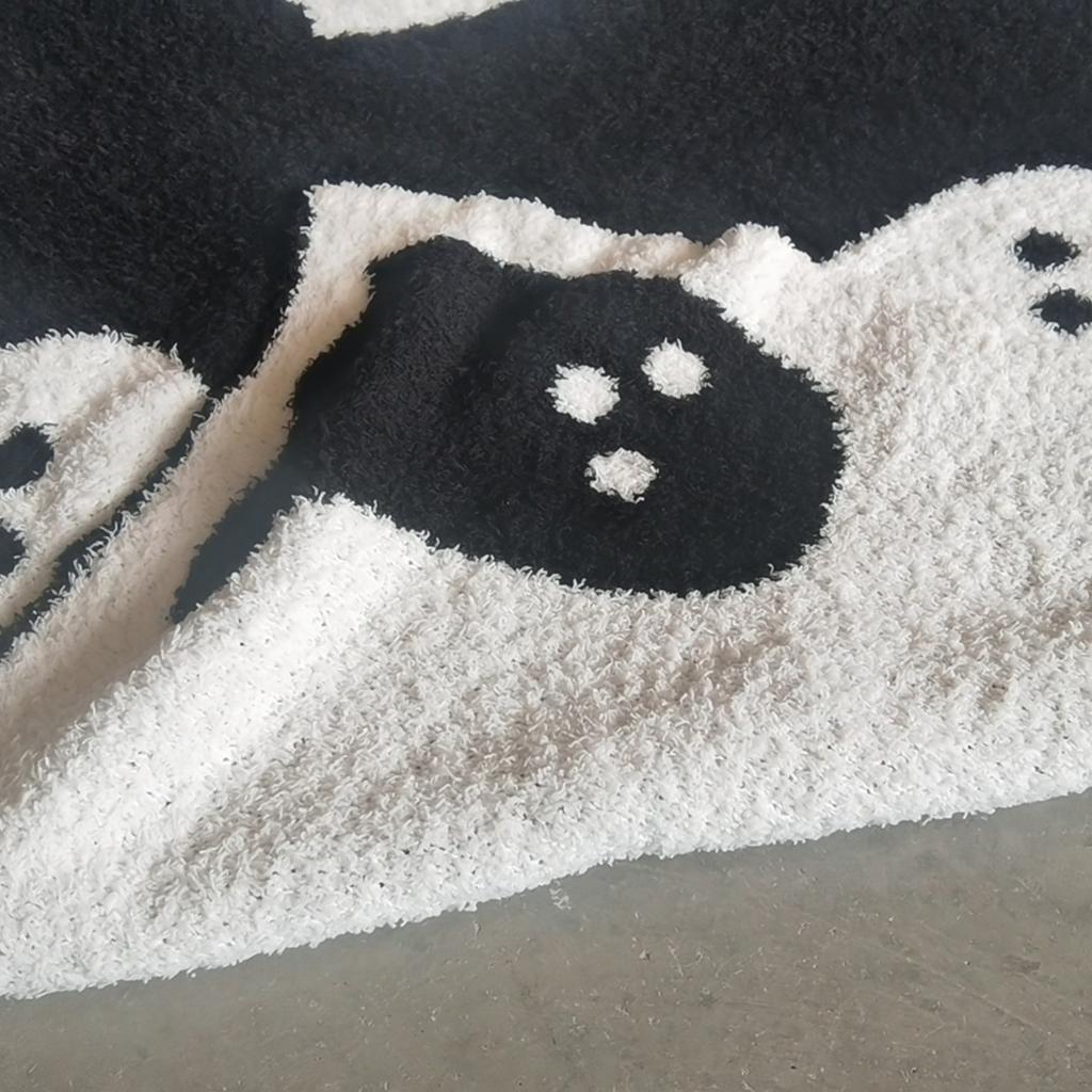 Coperta in pile a metà lato Coperta fantasma Coperta jacquard lavorata a maglia Coperta fantasma in flanella di Halloween
