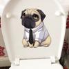 Cute Dog Toilet Seat Stickers Self-adhesive Animal Stickers Toilet Bathroom Decoration Water-proof Decal