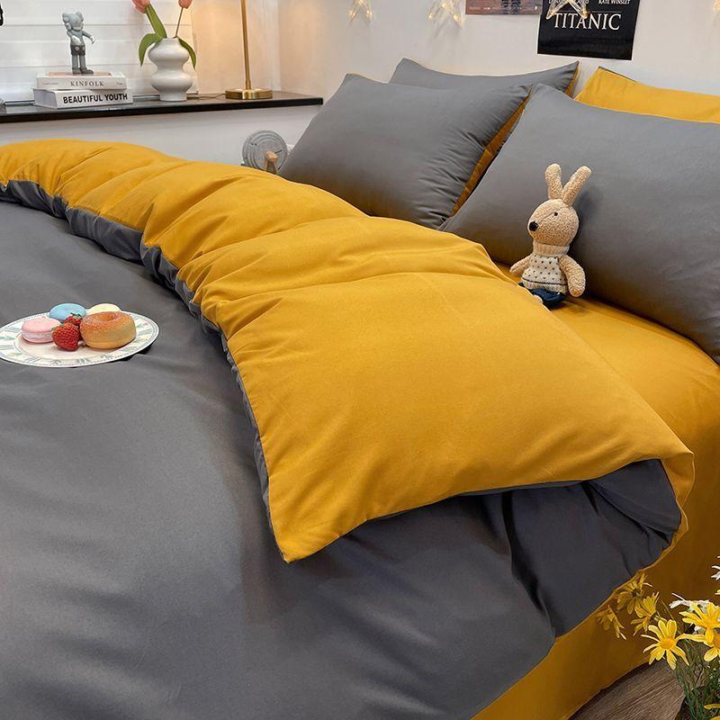 Bedroom Plain Duvet Cover Adult Double King Queen Size Bedding Skin-friendly Four Season Home Bedclothes Comfort Quilt Covers
