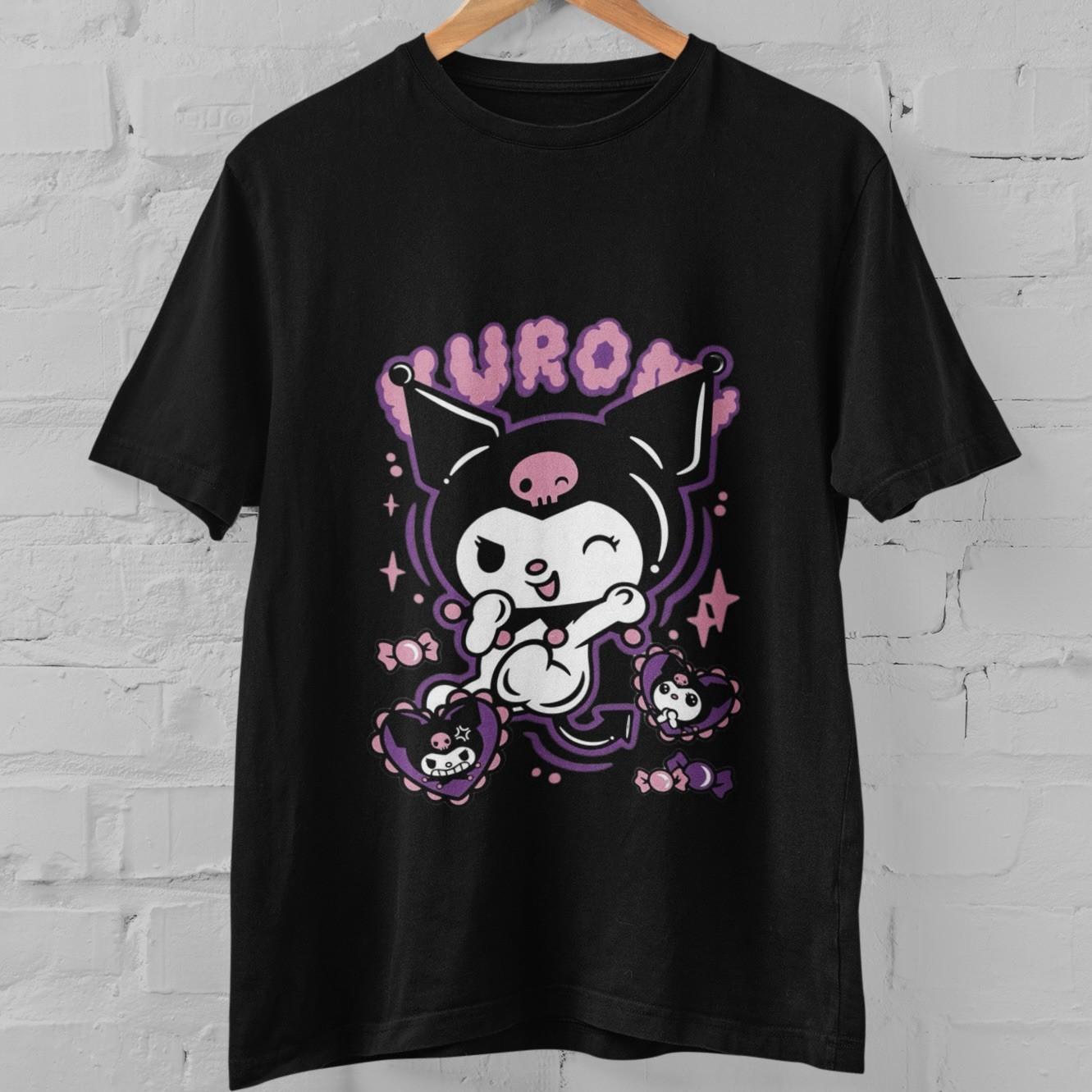 Sanrio Kuromi Little Devil Candy Black Cute Graphic Kawaii T-Shirt Unisex Tee XXXL