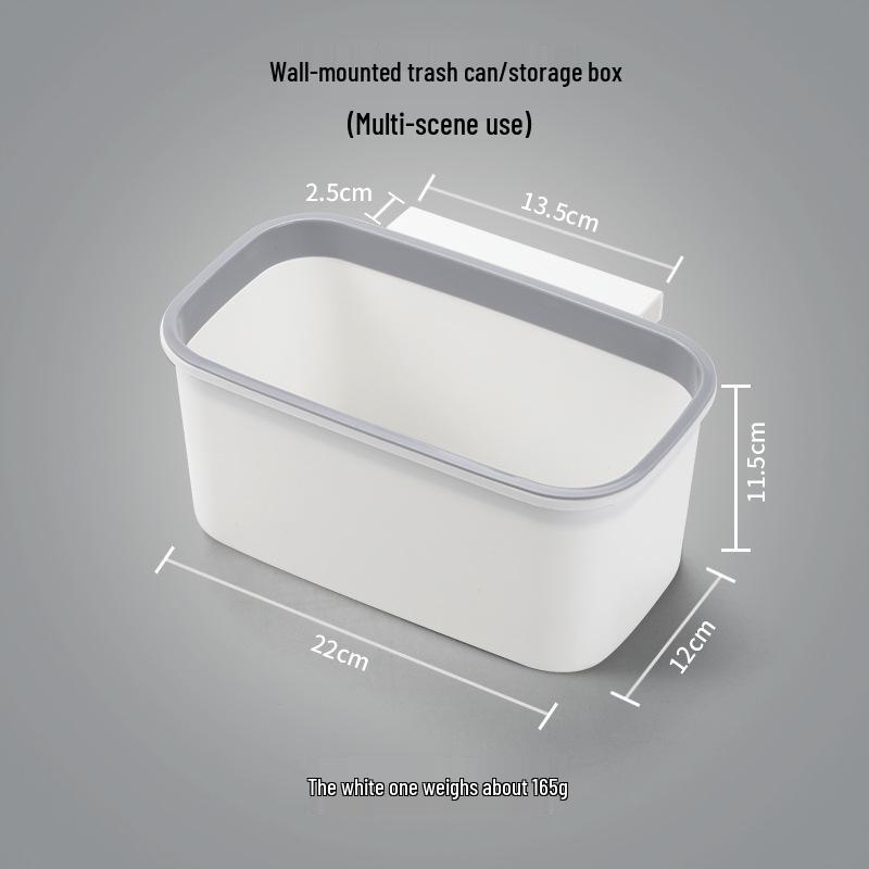 

Wall-Mounted Lidless Trash Bin for Kitchen & Bathroom