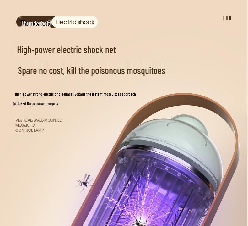 Rechargeable Outdoor Mosquito Killer Lamp with Night Light Feature