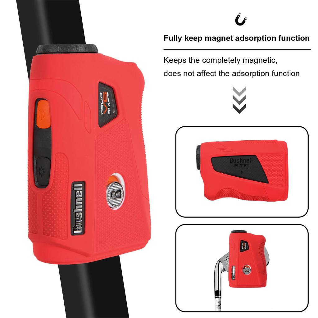 JAWEGOLF Silicone Case for Bushnell V6 and V6 SHIFT Golf Rangefinders (Red)