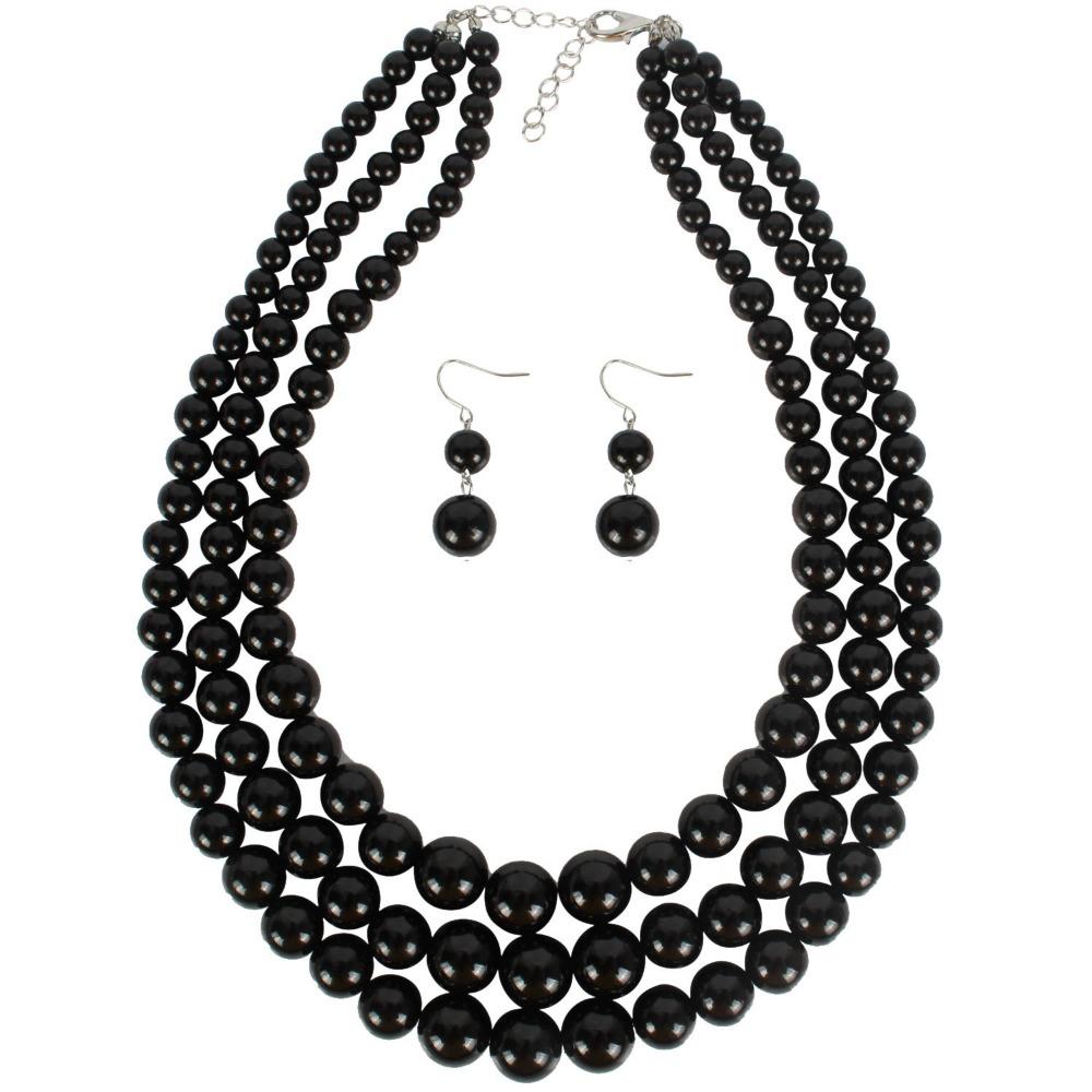 Pearl Exaggerated Ladies String Pearl Clavicle Multi-layer Necklace