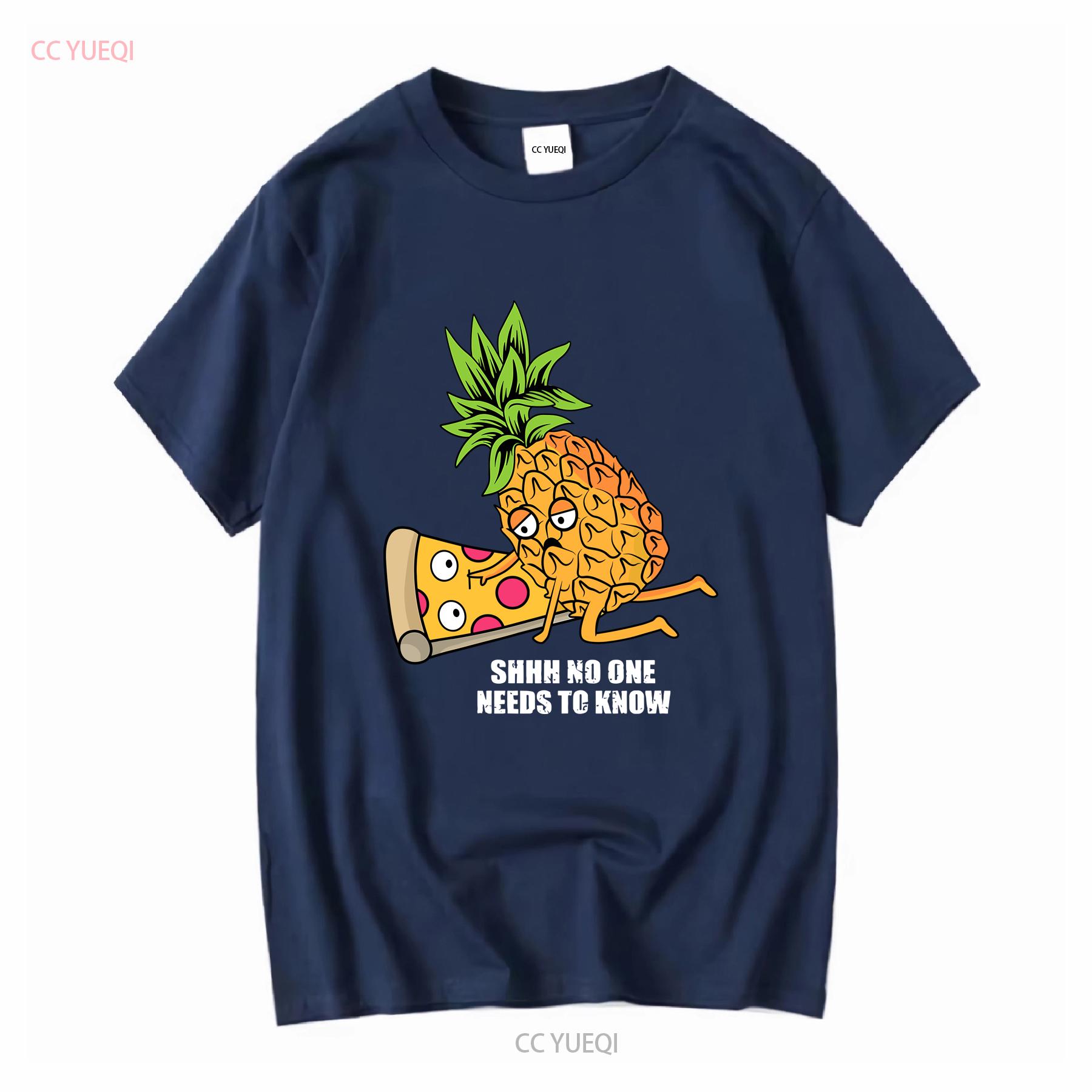 

Pineapple Belongs on Pizza Lover Funny Pun Meme Vintage Men s T Shirt long or short sleeves vintage Washed fashion Casual 3XL
