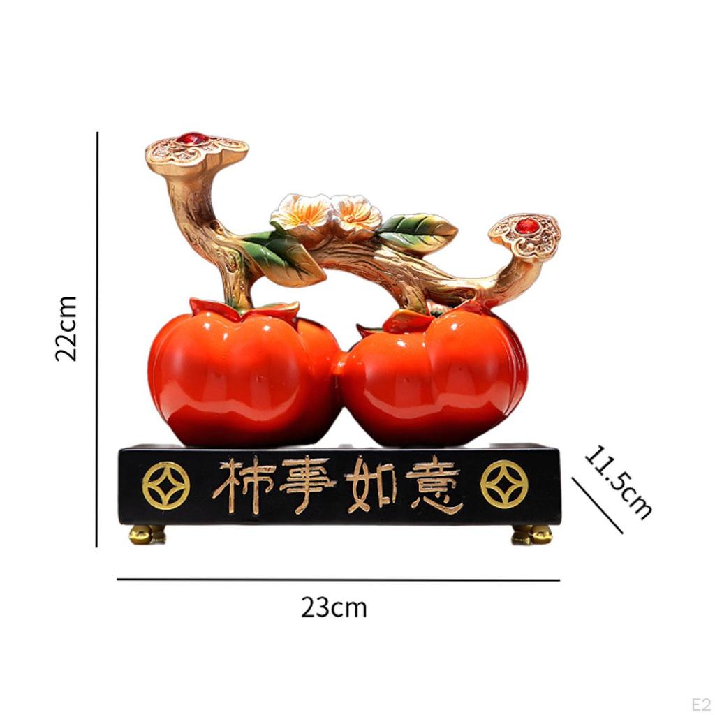 Żywiczna figurka kaki, ozdoba stołowa, solidna figurka do dekoracji domu