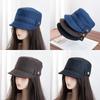 New retro British style flat top hat women's casual versatile face small fashionable equestrian hat out of the face hat