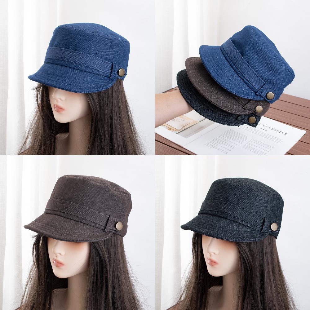 New retro British style flat top hat women's casual versatile face small fashionable equestrian hat out of the face hat