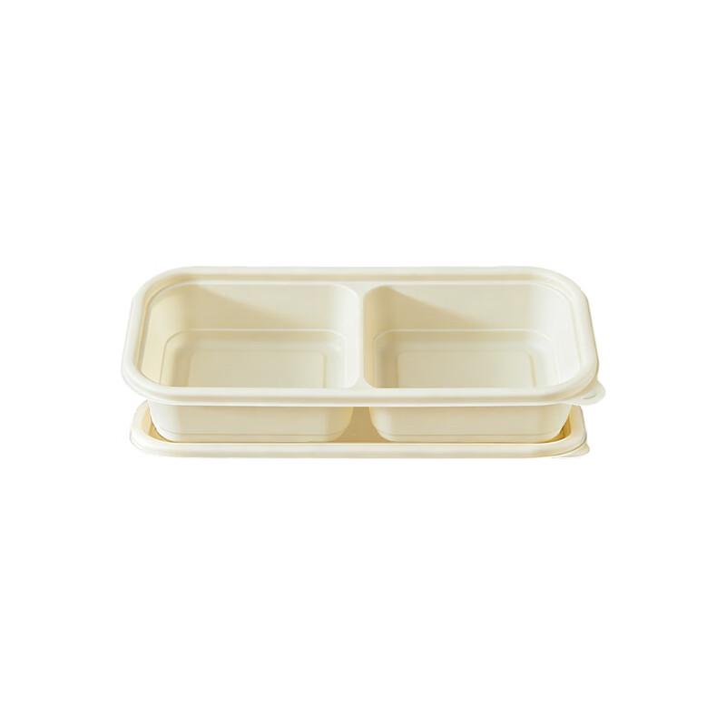 Biologisch abbaubare Meal Prep Boxen mit zwei Fächern (20 Sätze)