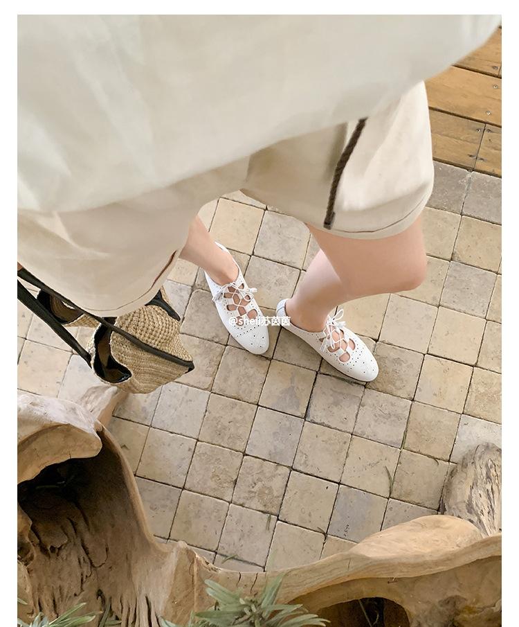 

[Су Иинь] Девушка-лошадь~ Резной полый ремешок Балетки на плоской подошве Маленькие кожаные туфли Женские лоферы Одинарные туфли для работы 40