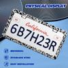 Grey Black Leopard Print License Plate Frame Cheetah License Plate Frames Personalise Stainless Steel Funny Design Compatible With Standard License