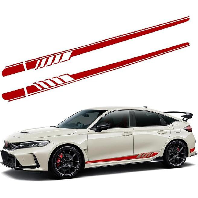 2 PCS Car Side Skirt Decals, 88.58" X 4.52" Long Stripes Stickers, PVC Auto Personalized Stickers, Waterproof Body Decoration, Universal For Most