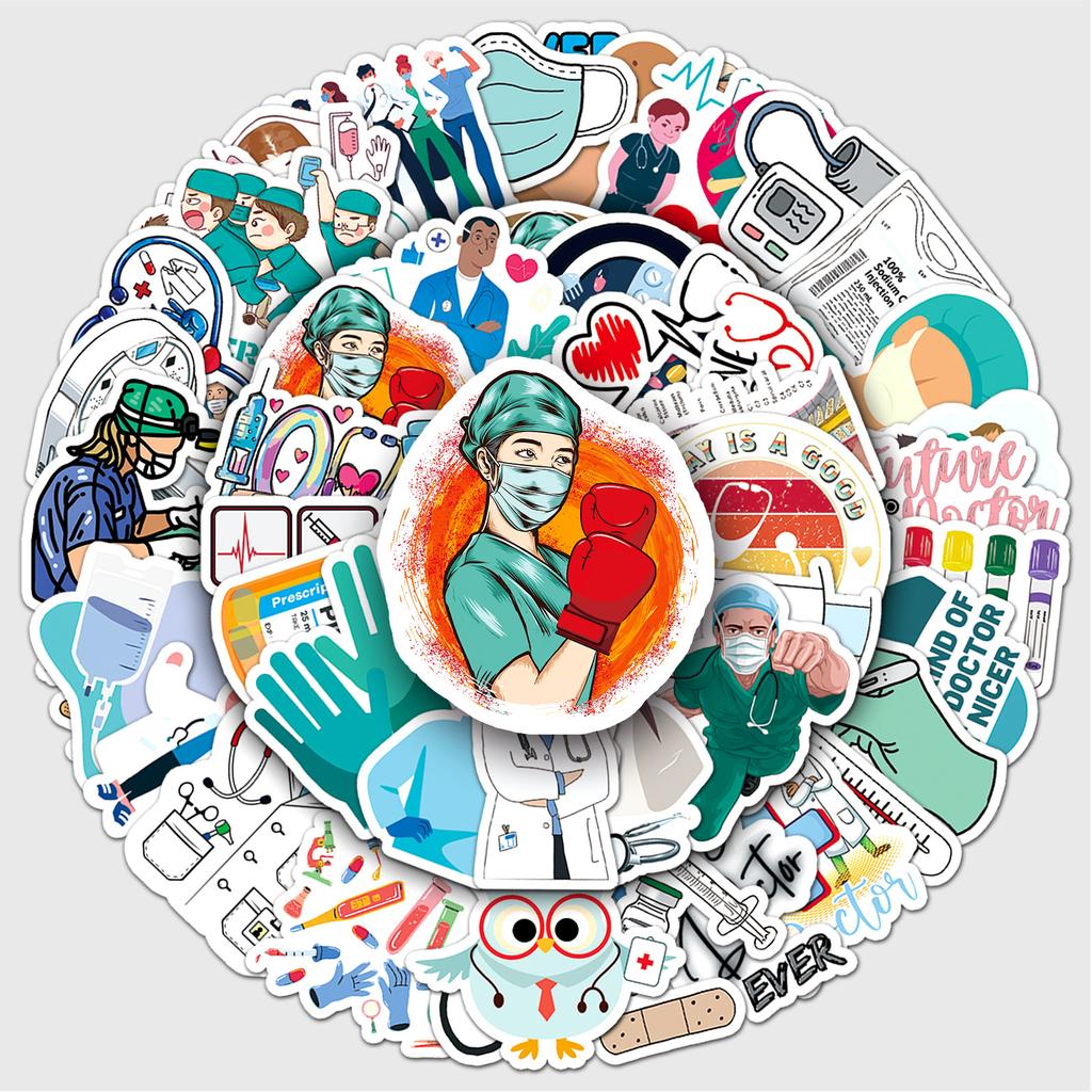 50 ks/sada mini samolepek doktor & sestra