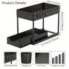 Sliding Mechanism Sliding Cabinet Basket With Hooks Storage Shelf  Bathroom Storage