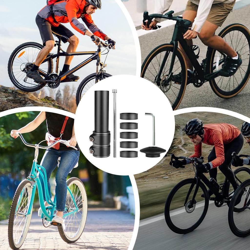 Bicycle Stem Riser Adjustable Bike Handlebar Extender  Aluminium Alloy Durable Bicycle Stem Lifter for Cycling Commuting Riding