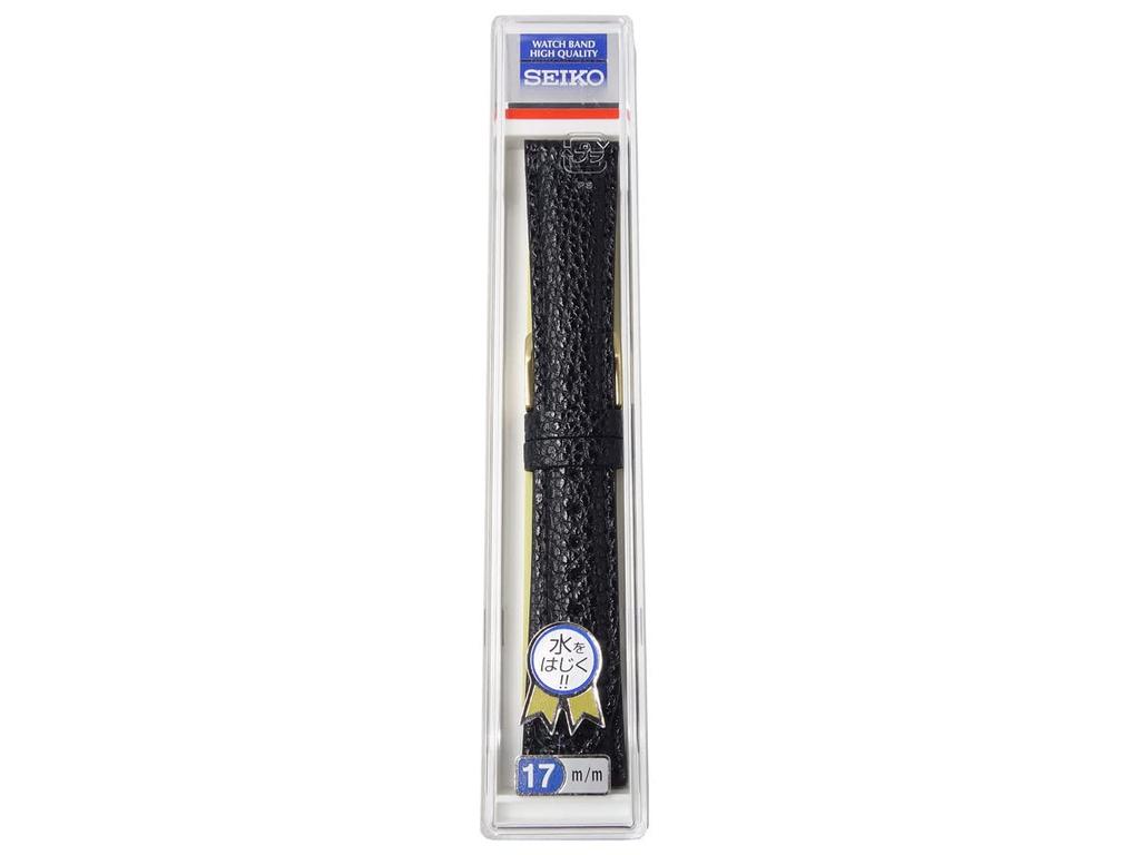 SEIKO Watch Band 17mm DAE3R Cowhide Shrink Black [SEIKO] Men's