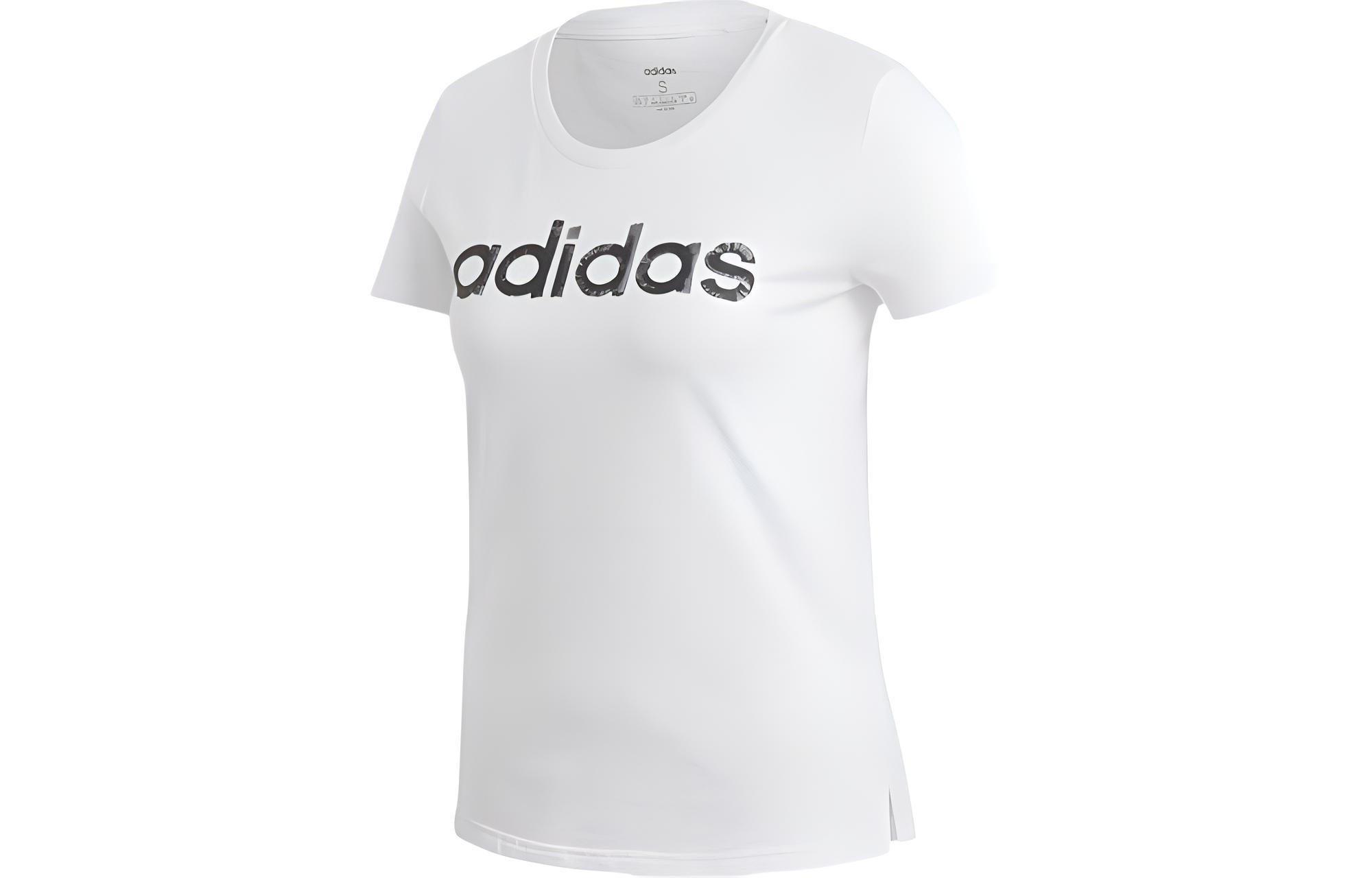 

Adidas T Shirts Women s White Crew Neck Moderate Straight Fit EI4559 S