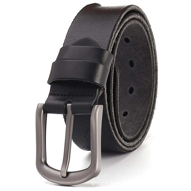 

Top grain leather belt - men s premium leather belt - casual pin buckle belt 110cm чёрный
