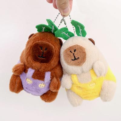 Capybara Plüsch-Schlüsselanhänger, niedlicher Taschenanhänger, kreativer flauschiger Tier-Schlüsselanhänger, Kawaii-Stoffpuppen-Schlüsselanhänger, Geburtstagsgeschenk