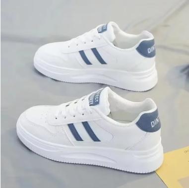 Women Casual Walking Shoes Summer Flat Lace Up Leather Sneakers Flat-Bottomed Female Gump Sneakers 35