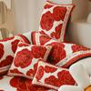 Modern Style Short Plush Sofa Cover Floral Pattern Winter Warmth Couch Cushion Home Living Room Decoration Anti-slip Slipcover