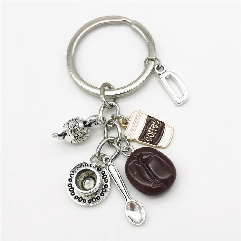 

Брелок с 26 буквами, кулон в виде кофейного зерна, брелок с кофе, повседневный брелок, креативные сувениры, подарки D