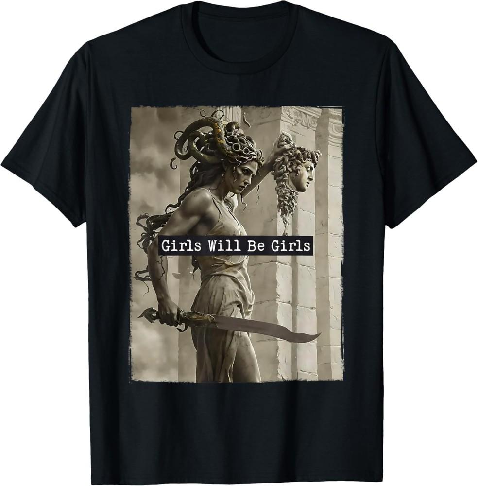 

Футболки Girl Will Be Girls Медуза Феминистская Женская Футболка унисекс XL