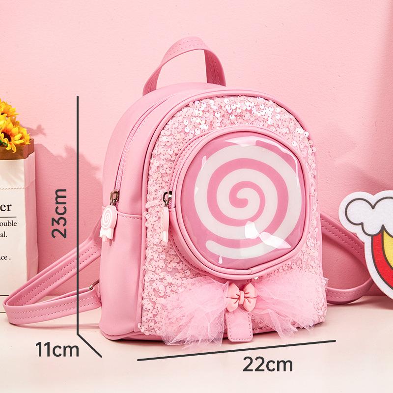 New Style Girls' Backpack For Casual Travel Lollipop Small School Bag With LED Lights Fashionable And Cute Princess Children'S Backpack